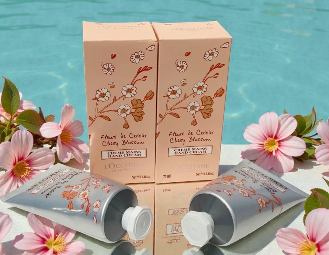 L'Occitane Cherry Blossom Hand Cream -  75ml/2.5oz - Set of 2 New in box