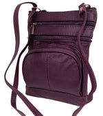 New PURPLE Small Leathers Crossbody Messenger Purse Bag  Adjustable Strap