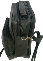 Black Large Leather Messenger Crossbody Shoulder Bag Handbag Satchel for Men
