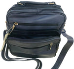Blue Large Men Cowhide Leather Messenger Crossbody Shoulder Bag Satchel Handbag