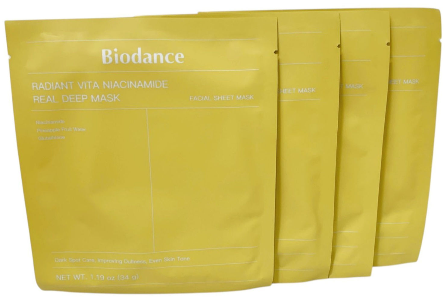 Biodance RADIANT VITA NIACINAMIDE REAL DEEP MASK PACK OF 8 - DARK SPOT CARE