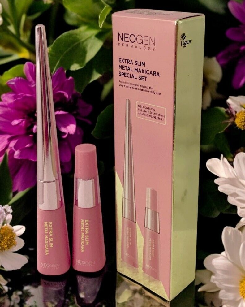Neogen  Extra Slim Metal Maxicara 0.2oz+Refill 0.2oz Set Black EXP 12/2026