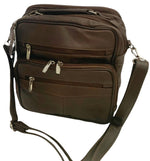 Brown Large Cowhide Leather Messenger Crossbody Shoulder Bag Satchel for Men