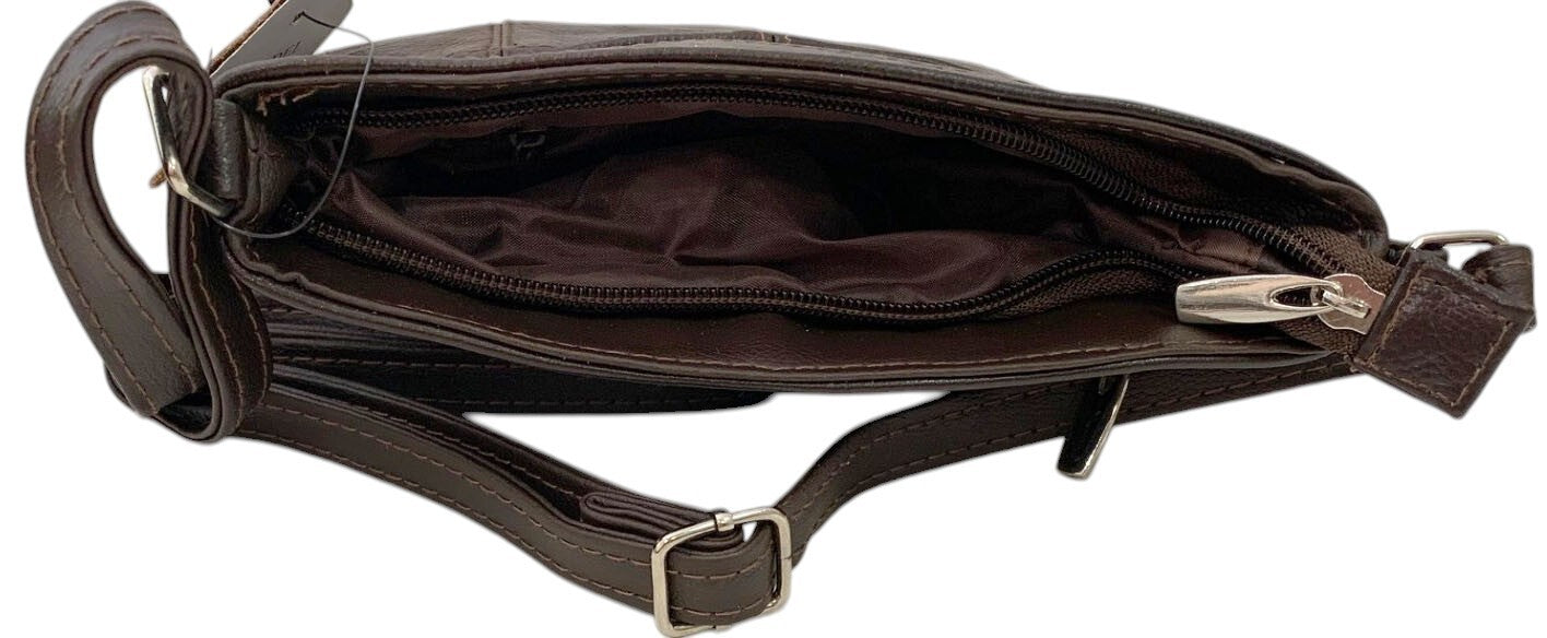 Brown Cowhide Leather Small Handbag Crossbody Shoulder Bag  Purse for Women
