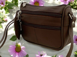 Brown Soft Cowhide Leather Small Handbag Crossbody Shoulder Bag  Purse for Women