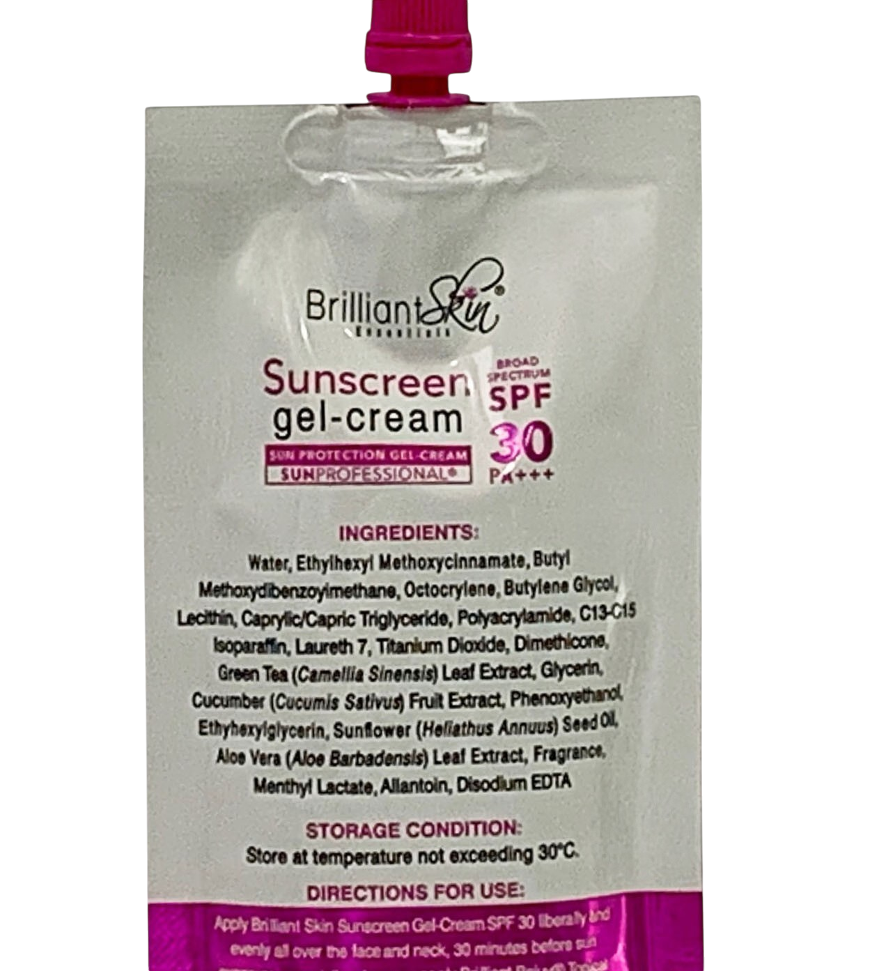 Brilliant Skin Essentials Sunscreen Gel-Cream SPF30 Sachet SET OF 2 (50g each)