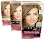 3  L'Oreal Paris 7 Dark Blonde Excellence Creme Permanent Triple Care Hair Color