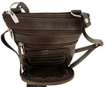 New Dark Brown Small Leathers Crossbody Messenger Purse Bag  Adjustable Strap