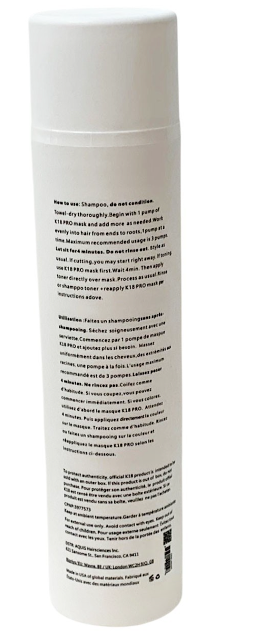 K18 Biomimetic Molecular Repair Hair Mask Professional 150ml/5oz Exp 08/28