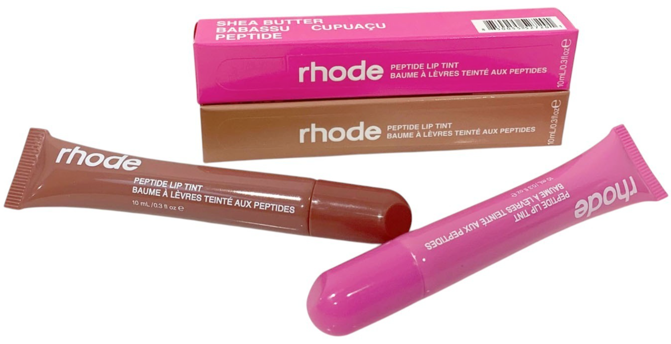 Rhode Peptide Lip Tint 10ml/0.3oz Shea Butter Sheer SET of 2 TOAST & SHORTCAKE