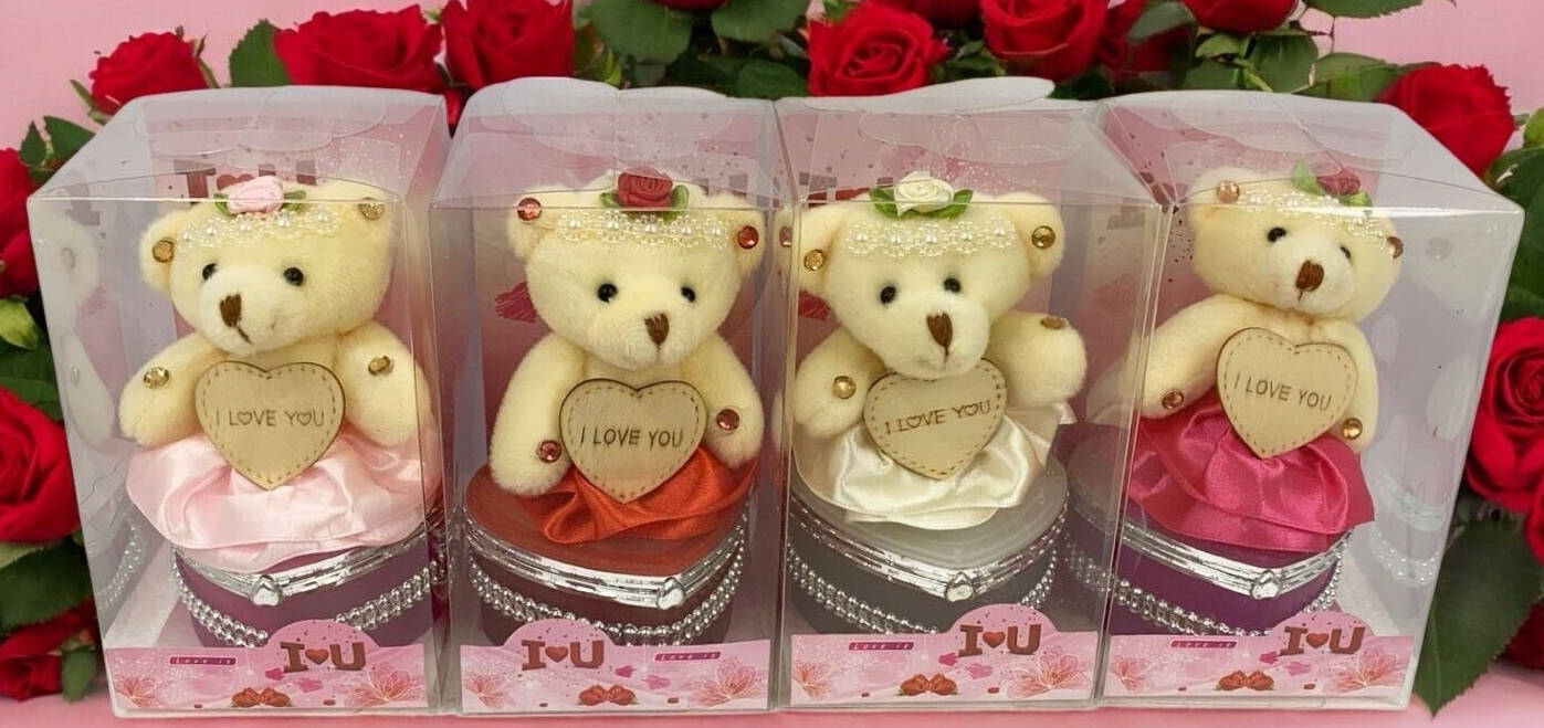 I Love You Bear With Heart Shaped Jewelry Gift Boxes SET OF 4 as On The Pictures