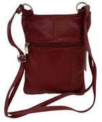 New Dark Red Small Leathers Crossbody Messenger Purse Bag  Adjustable Strap