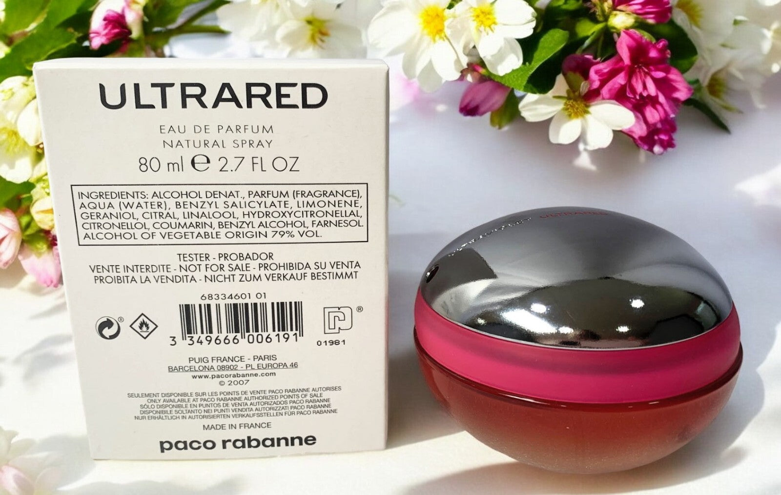 Ultrared by Paco Rabanne 2.7 oz EDP Perfume for Women Brand New Tester