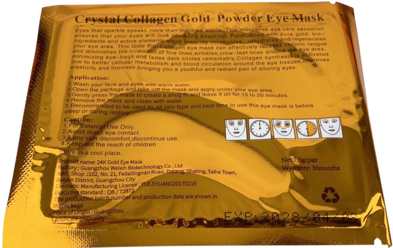 10 Pairs Collagen Crystal Gold Powdered EYE Mask, Anti Aging Wrinkle Exp 04/2028