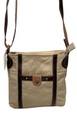 IVORY WOMENS MEDIUM COWHIDE LEATHER CROSS BODY SHOULDER MESSENGER BAG HANDBAG