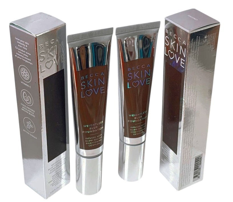 2-Becca Skin Love Weightless Blur Foundation Brightening Complex CHESTNUT 1.23oz