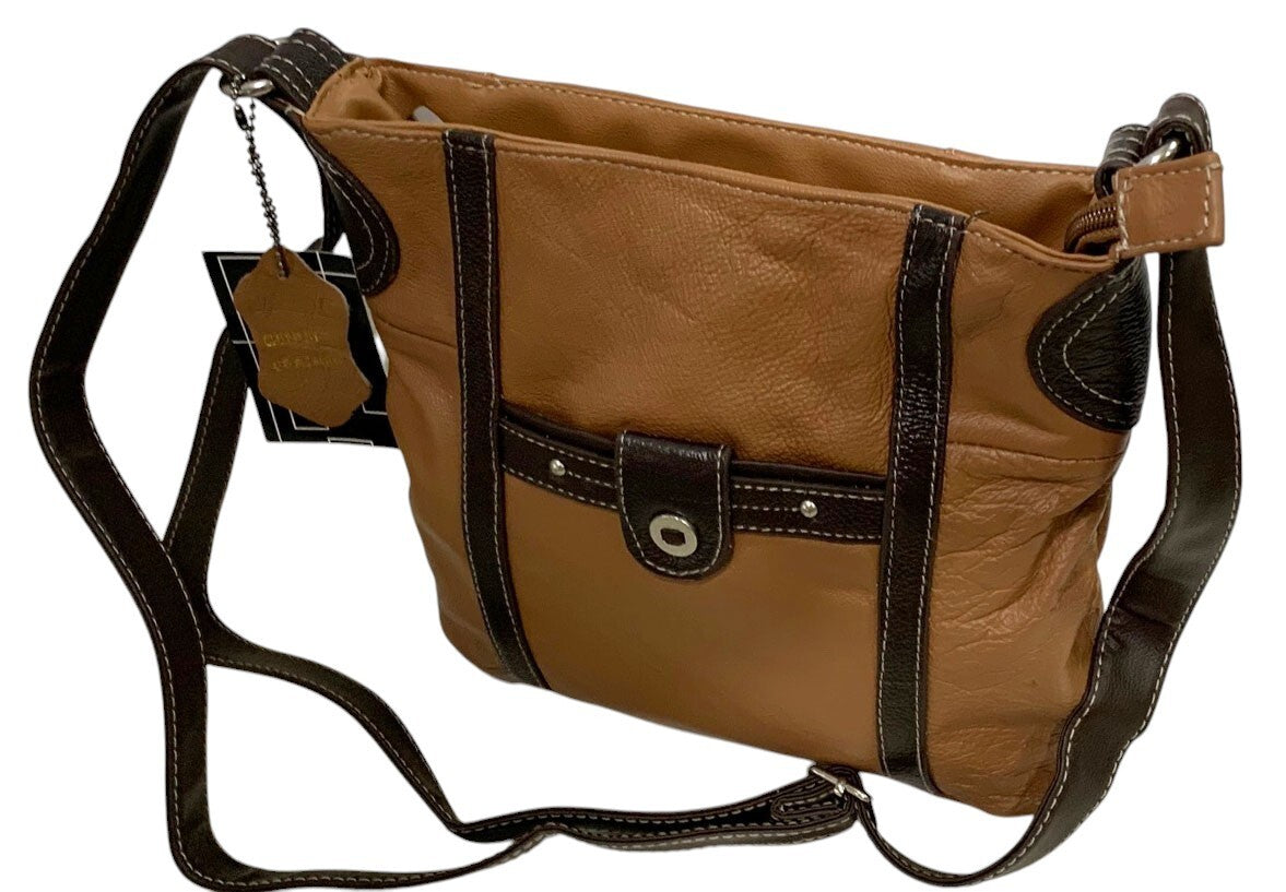 BROWN LT MEDIUM GENUINE LEATHER CROSS BODY SHOULDER MESSENGER BAG SATCHEL