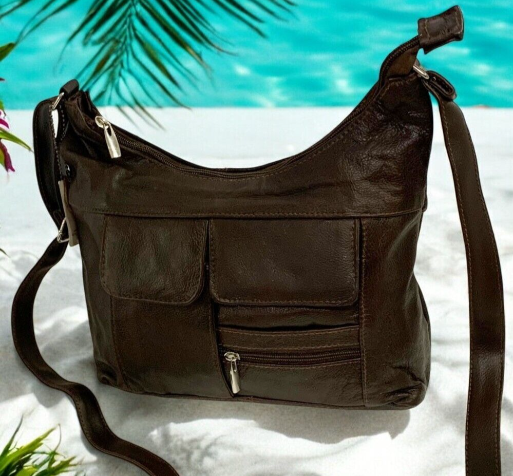 Brown Women Vintage Leather Cross Body Shoulder Bag Handbag Purse Hobo Satchel