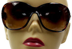 WOMEN BROWN WRAP AROUND OVERSIZED SUNGLASSES FASHION SHADES CHAIN NEW