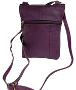 New PURPLE Small Leathers Crossbody Messenger Purse Bag  Adjustable Strap
