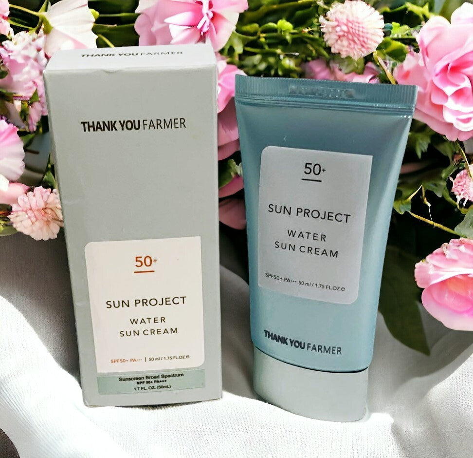 THANK YOU FARMER Sun Project  SPF50 Water Sun Cream 1.7oz/50ml NEW IN BOX SEALED