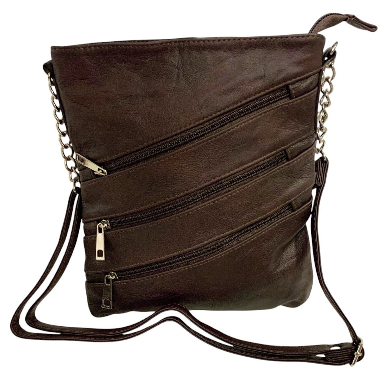 BROWN LARGE SOFT LEATHER MESSENGER SHOULDER BAG CROSS BODY SATCHEL FOR MEN/WOMEN