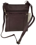 New PURPLE Leathers Crossbody Messenger Purse Bag 5 Pockets, Adjustable Strap