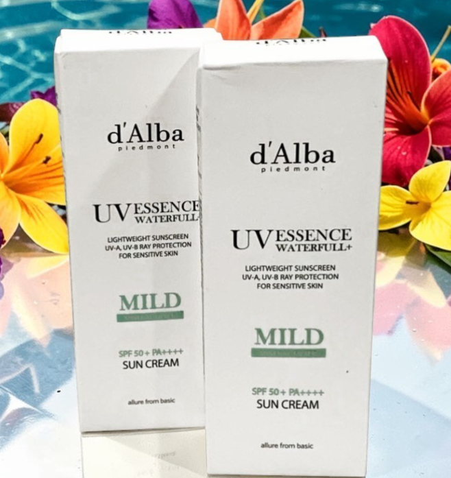 D'ALBA UV ESSENCE WATERFULL  MILD Sun Cream SENSITIVE SKIN 1.7oz GREEN SET OF 2