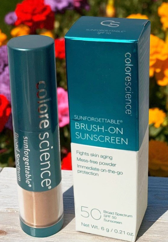 COLORESCIENCE SUNFORGETTABLE BRUSH-ON SUNSCREEN SPF 50 MEDIUM 0.21oz IN BOX
