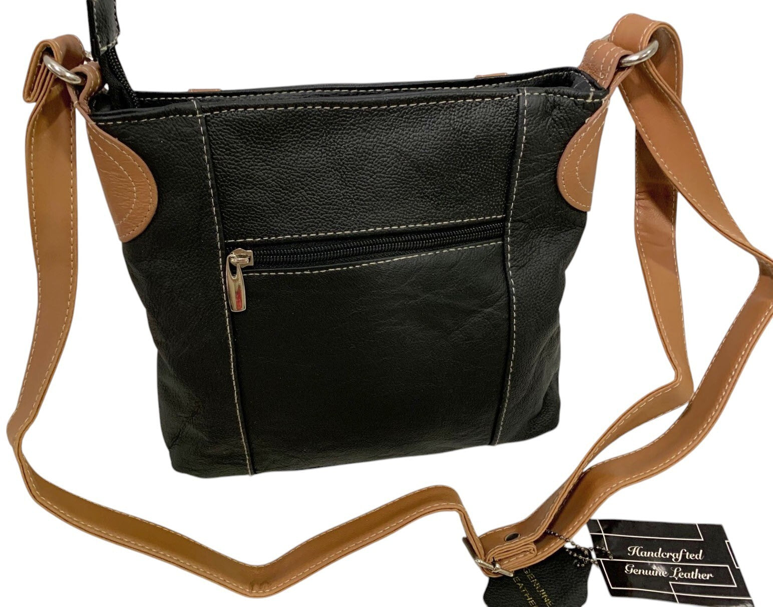 BLACK MEDIUM WOMEN COWHIDE LEATHER CROSS BODY SHOULDER MESSENGER BAG SATCHEL