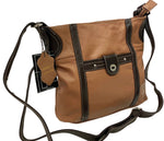 BROWN LT MEDIUM GENUINE LEATHER CROSS BODY SHOULDER MESSENGER BAG SATCHEL