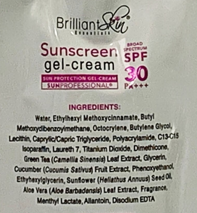 Brilliant Skin Essentials Sunscreen Gel-Cream SPF30 Sachet SET OF 2 (50g each)