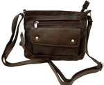 Brown Cowhide Leather Small Handbag Crossbody Shoulder Bag  Purse for Women