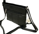 Black Cowhide Leather Small Handbag Crossbody Shoulder Bag  Purse for Women