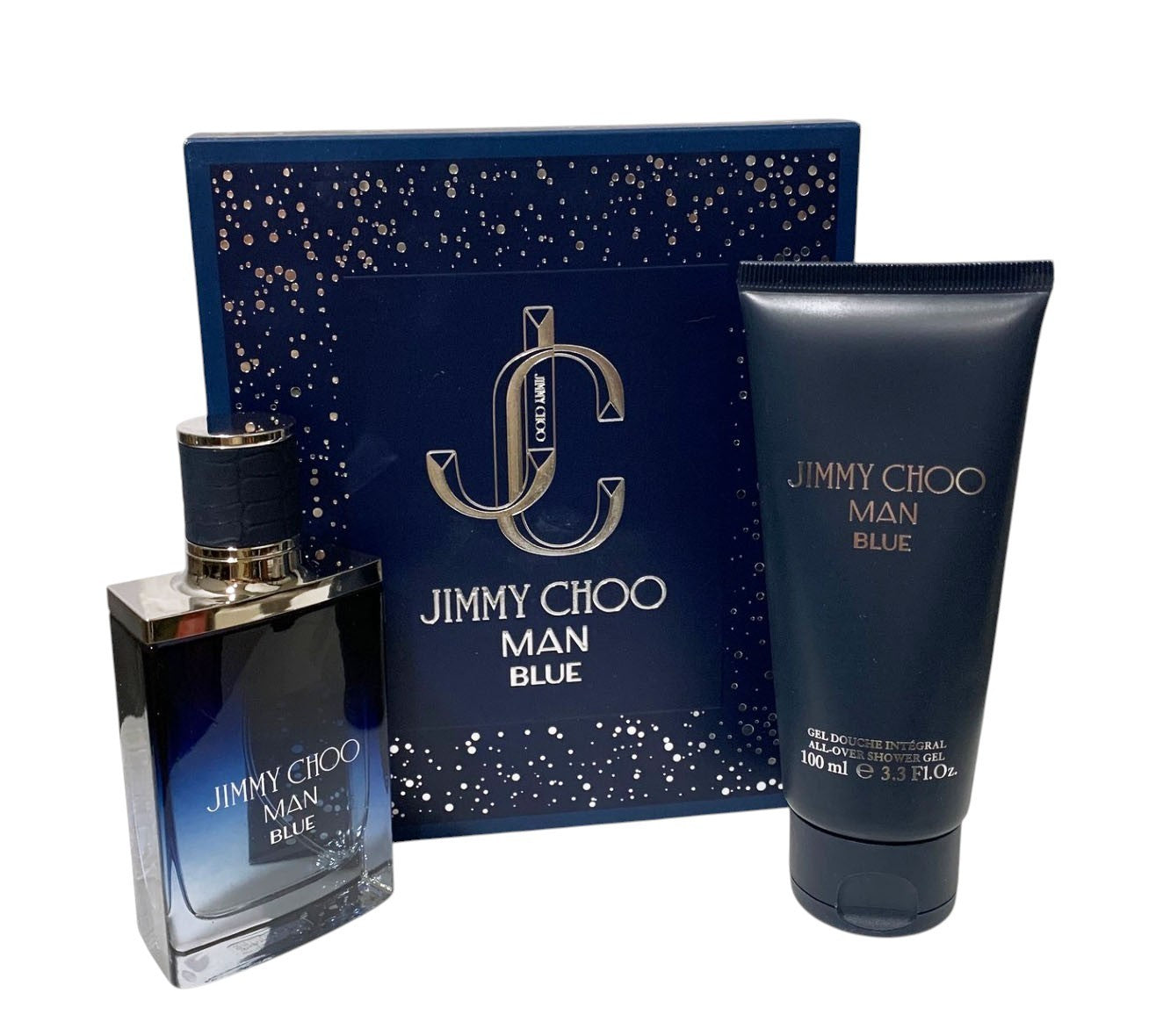 JIMMY CHOO BLUE MEN 2PC GIFT SET-1.7oz  EDT+3.4OZ SHOWER GEL NEW MADE IN FRANCE