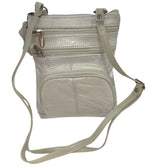 New WHITE Small Leathers Crossbody Messenger Purse Bag  Adjustable Strap