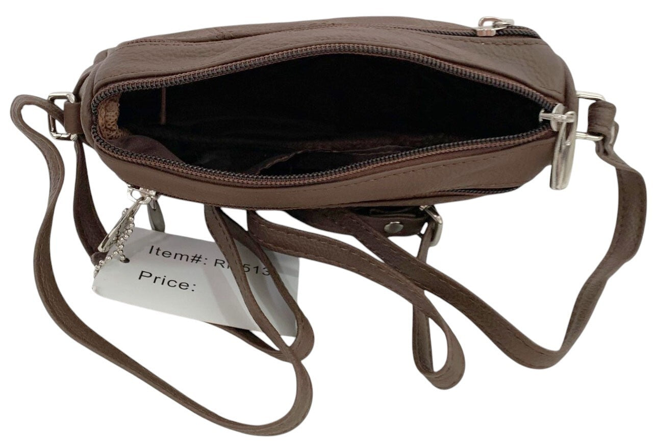 Brown Soft Cowhide Leather Small Handbag Crossbody Shoulder Bag  Purse for Women