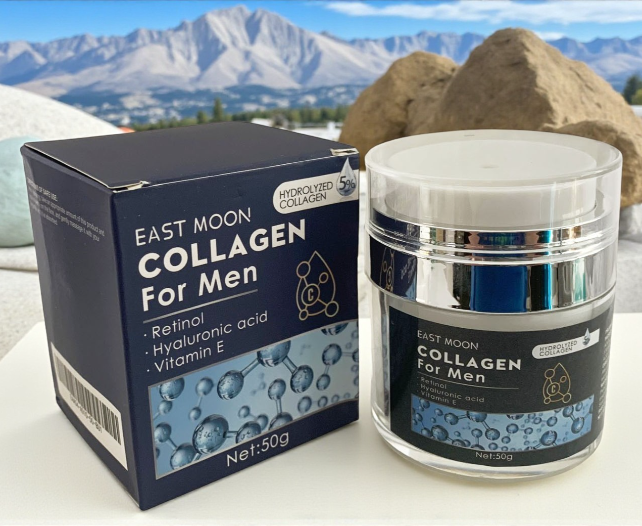Collagen Cream for Men Anti Wrinkle with Retinol, Hyaluronic Acid, Vitamin E 50g