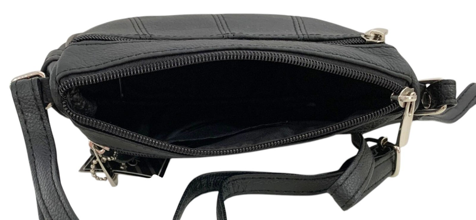 Black Soft Cowhide Leather Small Handbag Crossbody Shoulder Bag  Purse for Women