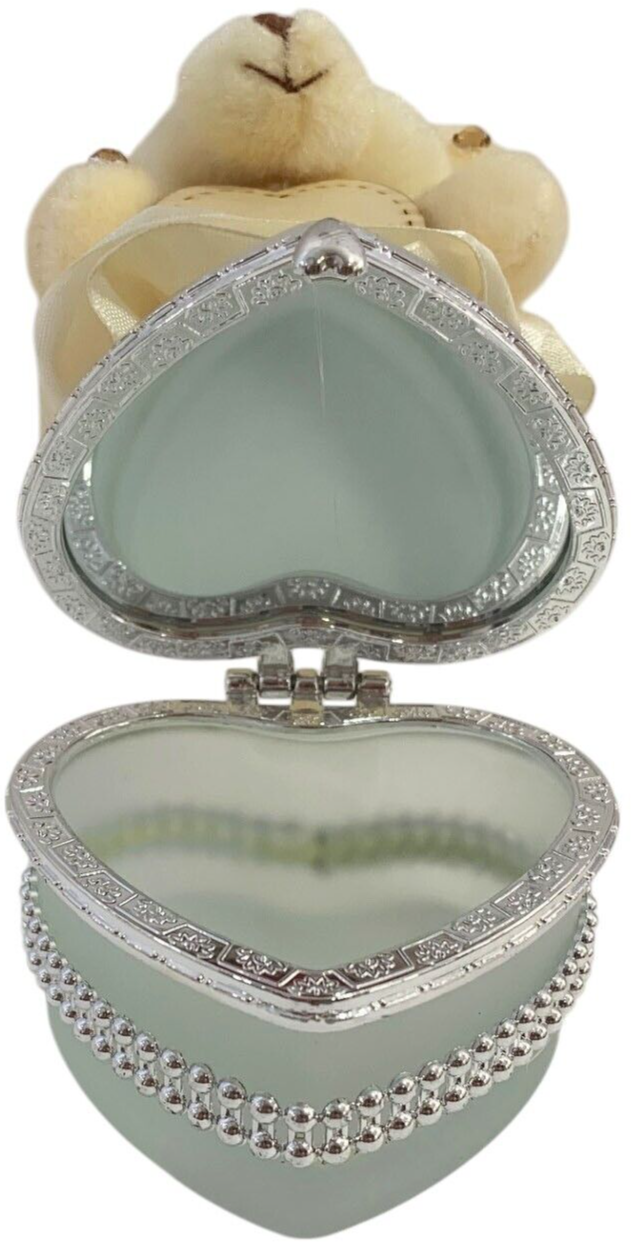 I Love You Bear With Heart Shaped Jewelry Gift Box White
