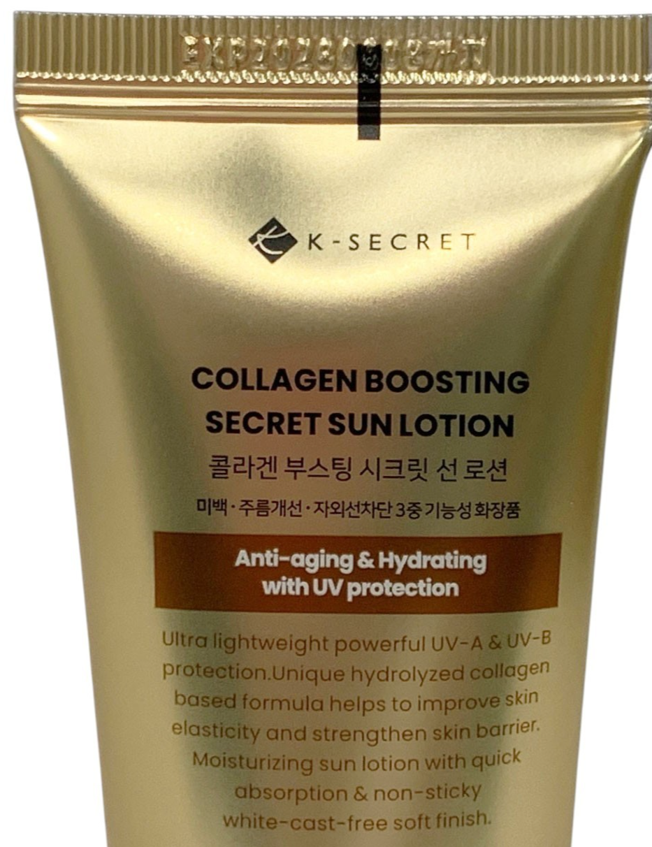 K-SECRET Collagen Boosting Secret Sun Lotion Sunscreen 60ml SET OF 2 as Pictured