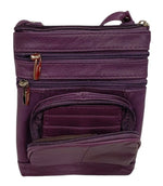 New PURPLE Small Leathers Crossbody Messenger Purse Bag  Adjustable Strap