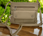 Ivory Cowhide Leather Small Handbag Crossbody Shoulder Bag  Purse for Women