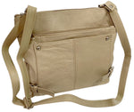 IVORY WOMEN MEDIUM COWHIDE LEATHER CROSS BODY SHOULDER BAG HANDBAG PURSE HOBO