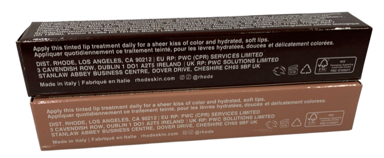 Rhode Peptide Lip Tint 10ml Shea Butter Sheer SET of 2: ESPRESSO & TOAST