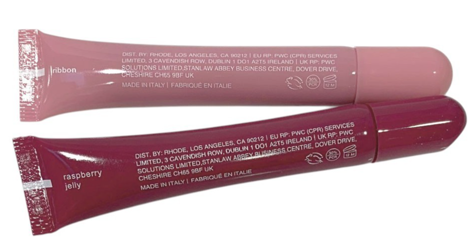 Rhode Peptide Lip Tint 10ml Shea Butter Sheer SET of 2: RIBBON & RASPBERRY JELLY