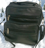 Black Large Leather Messenger Crossbody Shoulder Bag Handbag Satchel for Men