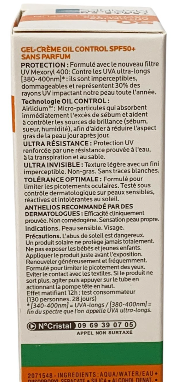 LA ROCHE-POSAY ANTHELIOS UVMUNE 400 50+GEL-CREAME OIL CONTROL SET OF 2 EX. 10/28