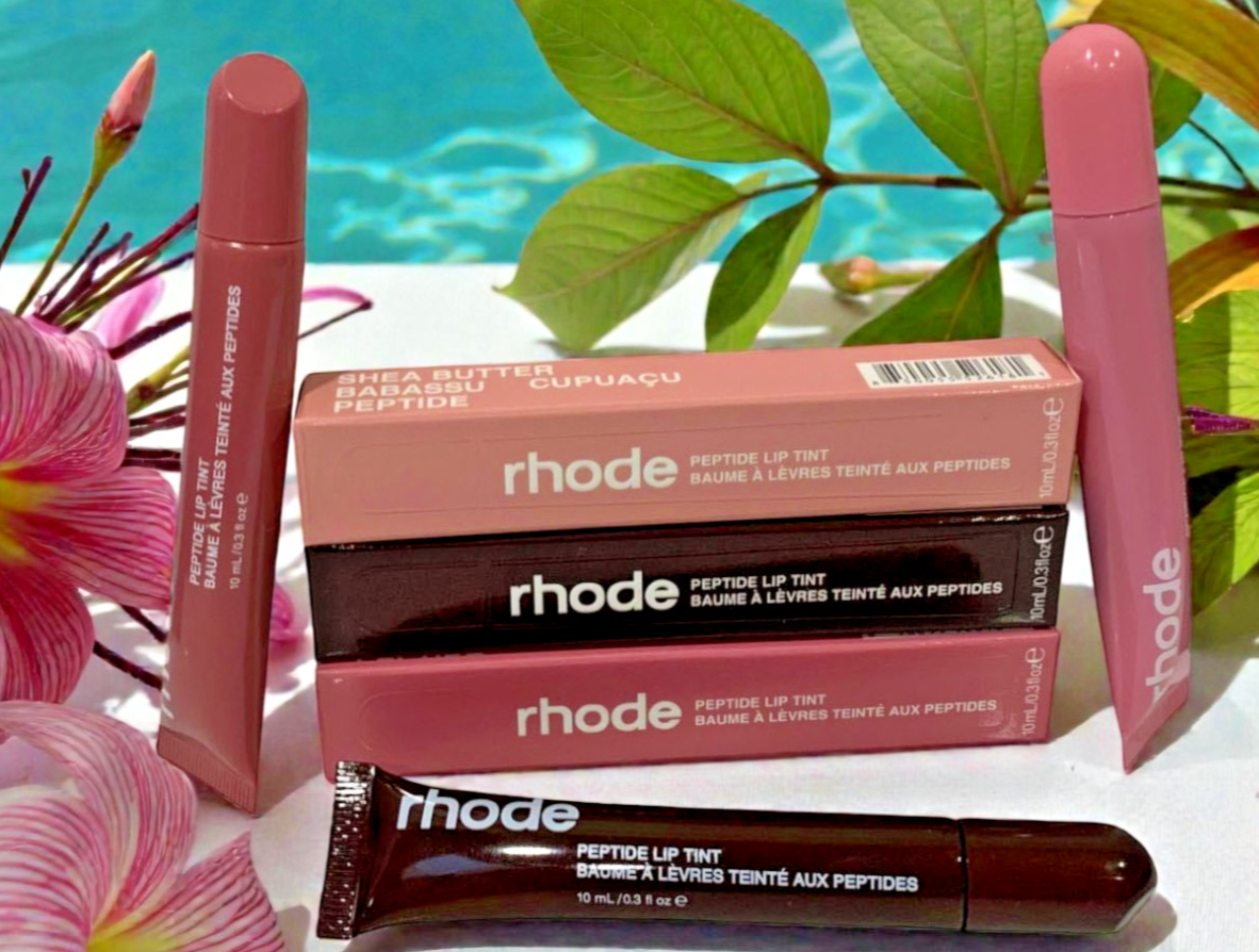 Rhode Peptide Lip Tint  10ml Shea Butter Sheer 3 pcs-Ribbon, Salty Tan, Espresso