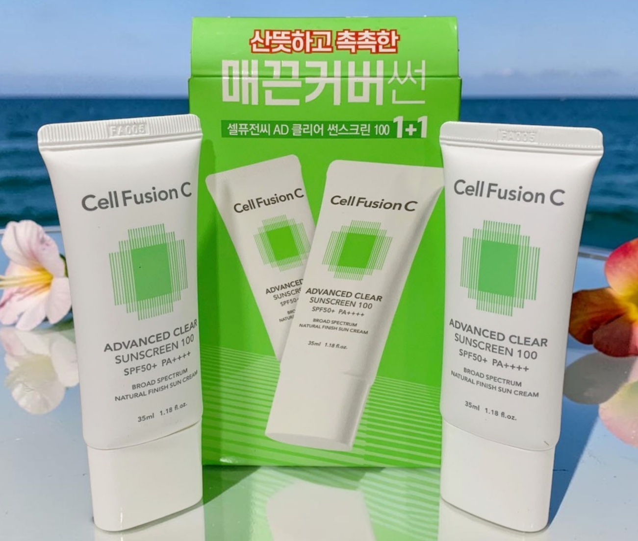 Cell Fusion C Advanced Clear Sunscreen 100 SPF 50+/PA++++ 35ml x 2ea K-Beauty